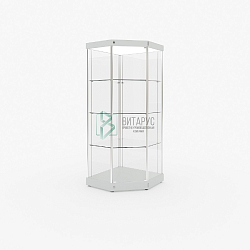 Витрина профильная вертикальная угловая полного обзора со световым блоком